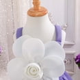 thumbnail image 6 of HAOTAGS Girls Tutu Dresses,Sleeveless Party Summer Flower Sweetheart Neckline Ball Gown Dress Purple 7-8, 6 of 9