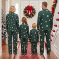 thumbnail image 4 of Family Matching 4th of July Pajamas Set Creative Star Print Long Sleeve Turn Down Collar Tops, 4 of 10