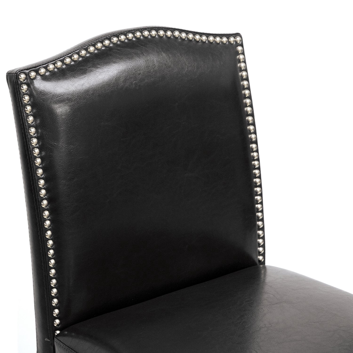 Wholesale Interiors Libra Modern Bar-Height Stool with Nail Head Trim, Set of 2, Black