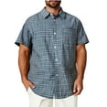 thumbnail image 2 of M-5X Plus Size Mens Big & Tall Shirts with Pocket Short Sleeve T-Shirts Button-Down Collared Casual Plaid Printed Loungewear Work Tees Tops, 2 of 8