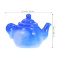 thumbnail image 2 of SHOWERORO 10 Pcs Resin Mini Ceramic Tea Set Blue Dollhouse Dishes For Children, 2 of 6