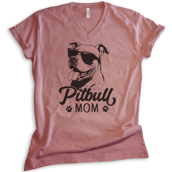 Light Pink Pitbull Mom Graphic T-Shirt for Dog Lovers, Perfect Gift for Best Dog Moms