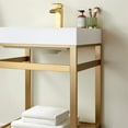 thumbnail image 3 of Ablitas 24" Single Sink Bath Vanity Brushed Gold Metal Frame White Top & Mirror, 3 of 8