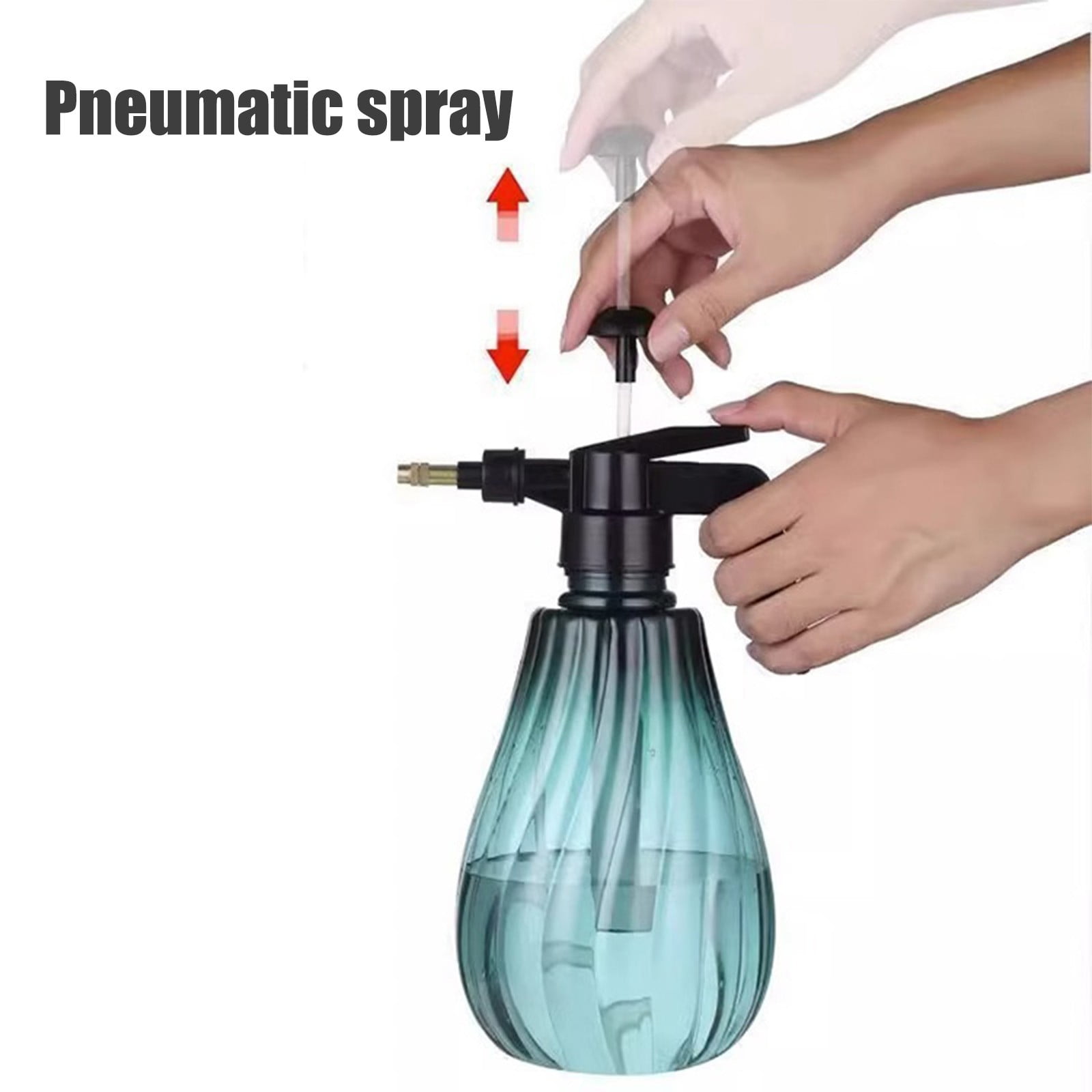 JoyHoop 1.5L Pneumatic Watering Can with Adjustable Brass Nozzle, High Pressure Sprayer for Gardening and Plants, Green