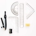 thumbnail image 2 of Shiyou-Ensemble de Compresses 7 Pcs Kit de Géométrie Mathématique avec Boîte de Rangement Incassable-Compass, Tracteur, Règles, Recharges de Crayon, Gomme pour Étudiants et Dessin d'Ingénierie, 2 of 4