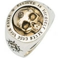 thumbnail image 3 of 4Pcs Men's Stainless Steel Signet Rings Chunky Silver Ring Wide Vintage Skull Ace of Spades Ring Set, 3 of 6