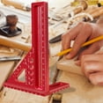 thumbnail image 2 of Extended 3D Multi-Angle Measuring Ruler Woodworking Square Protractor W/Dowel Pin,Miter Triangler Layout Measuring Tool,1 * triangle ruler,Red, 2 of 7