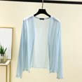 thumbnail image 2 of Women's Summer Casual Solid Color Loose Fit Long Sleeve Cardigan Sweater Pullover Soft Lightweight Knit Layering Piece for Work Office Travel Outfits Versatile Wardrobe | CSEONE,Light Blue M, 2 of 9