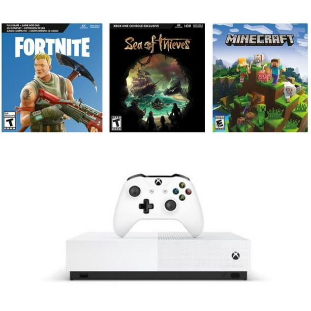 Microsoft Xbox One S 1tb All Digital Edition 3 Game Bundle Disc Free Gaming White Njp 00050 Walmart Com Walmart Com - how much does roblox cost on xbox