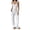 White, variant on Drovellove Women's Sleeveless Spaghetti Strap Cami and Drawstring Wide Leg Pajama Set - Soft Knit Vintage Floral Sleepwear with Ruffle Trim for Relaxing at Home or Cozy Lounging