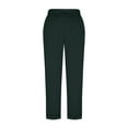 thumbnail image 6 of Womens Pants Solid Color Ankle Pants Women's Drawstring Pants With Pockets Relaxed Straight Leg Rolled Hem Casual Streetwear Comfy Running Errands Outfit Stretch Fabric Capri Pants For Women, 6 of 8