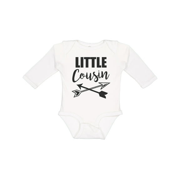 Inktastic Little Cousin with Arrows Boys or Girls Long Sleeve Baby Bodysuit