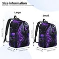 thumbnail image 3 of Picia Purple Plant White Tiger Printed Canvas Daypack - Stylish and Durable Vintage Compact Backpack - Class, Work, Travel, or Laptop Bookbag,Organized Compartments-Medium, 3 of 6