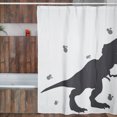 thumbnail image 4 of Cortina de Baño Impermeable Grande con Diseño de Dinosaurio T-Rex Blanca para Regadera, 4 of 7