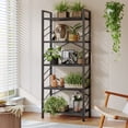 thumbnail image 5 of EnHomee 2 Pieces 5-Tier Industrial Bookcase with Metal Frame & Side Support,Compact Bookshelf for Bedroom, Home Office, Living Room Storage，Black, 5 of 10