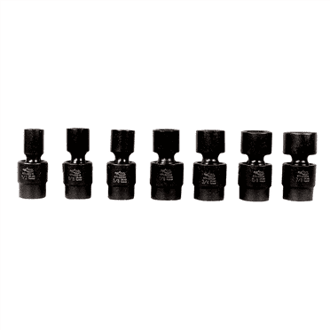 K-Tool 33500 7-pc 1/2" Drive Fractional SAE 6-Point Flex Impact Socket Set