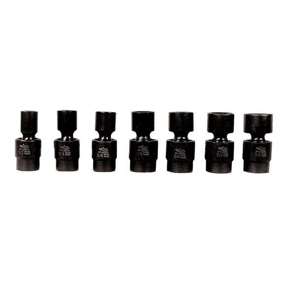 K-Tool 33500 7-pc 1/2" Drive Fractional SAE 6-Point Flex Impact Socket Set