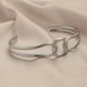 thumbnail image 1 of Brazalete para mujer, regalos para mujer, acero inoxidable, línea cuadrada entrelazada, brazalete abierto, pulsera geométrica en forma de C, pulsera C, 1 of 2