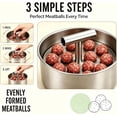 thumbnail image 6 of Stainless Steel Meatball Maker Tool, Meatball Press, Manual Push Press Meat Tenderiser Making Mould, Easy Release Meatball Mold Press, Kitchen Gadget for Uniform Meatball Shaping(12 holes*2), 6 of 8