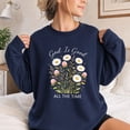 thumbnail image 3 of Jollimate God Is Good All The Time Sweatshirt, Wildflower Christian Graphic Pullover, Faith Hope Sweatshirt Gift for Women, 3 of 6