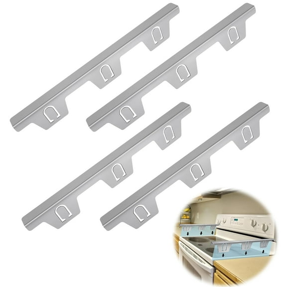 VANROUG 4PCS Stove Gap Covers Stainless Steel, Stove Top Gap Cover, Retractable Stainless Steel Stove Counter Gap Filler, Counter Oven Gap Space Cover, Kitchen Stove Side Gap Guards