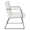 thumbnail image 3 of GT Chair in White Faux Leather with Black Sled Base, 3 of 6