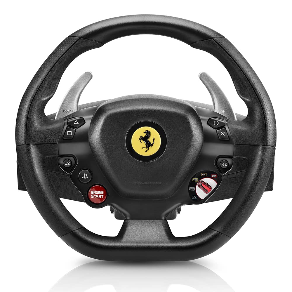 Thrustmaster - T80 Ferrari 488 GTB Edition Racing Wheel for PlayStation 5, 4 and Windows - Black With Cleaning Manual Kit Bolt Axtion Bundle Used - image 4 of 5