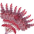 thumbnail image 4 of Hojas de plantas artificiales Ceremonia de banquete de boda Hoja de PVC falsa Decoración de plantas de oficina en casa, Rojo 10 Piezas sidaley HA6615-02B, 4 of 6