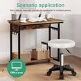 thumbnail image 3 of Taburete giratorio FURWOO redondo de piel sintética enrollable blanco, 3 of 7