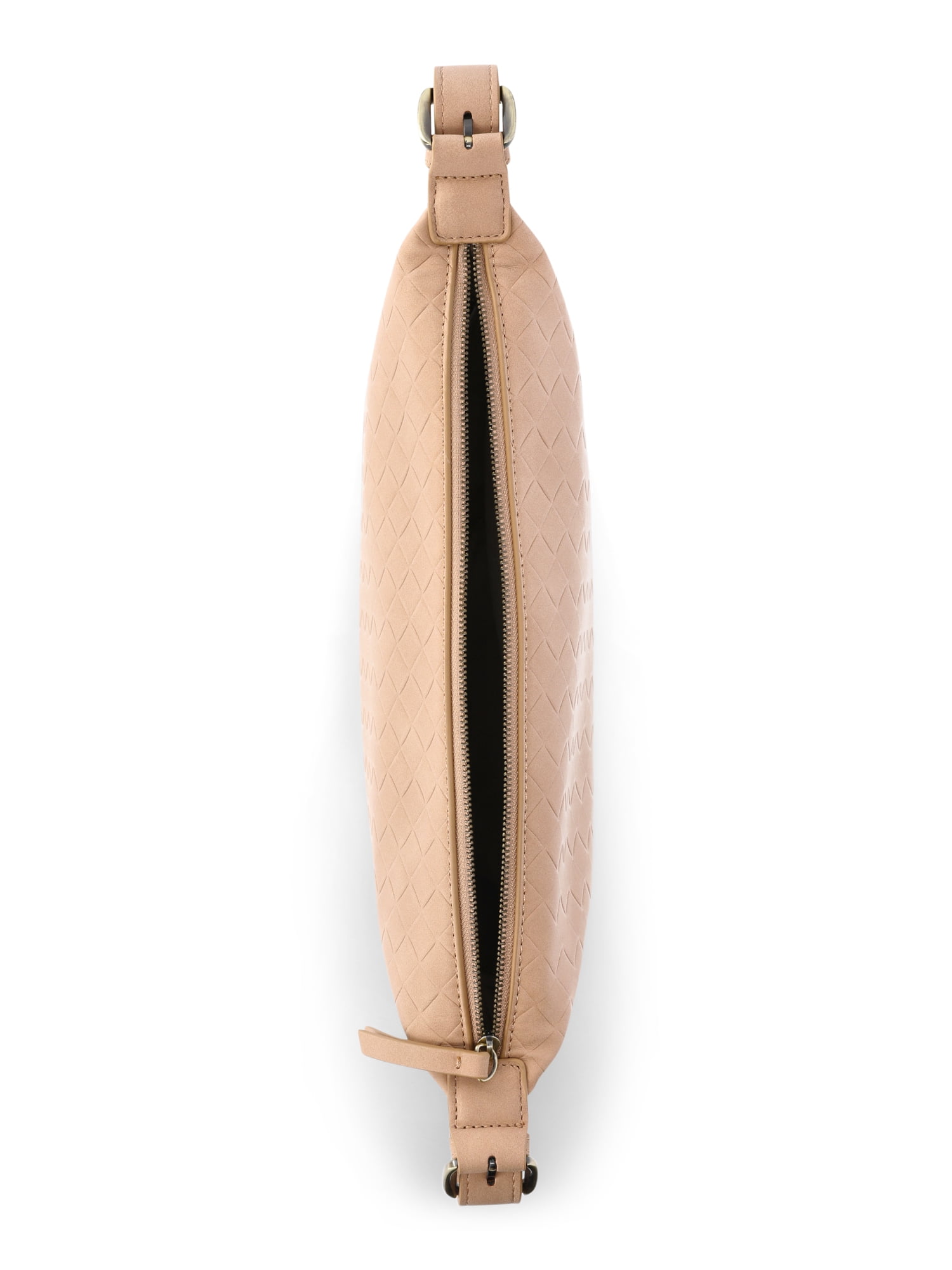 Time and Tru Women's Bean Sling Crossbody Handbag, Mocha Splash