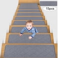 thumbnail image 1 of Feltree 15-Piece Stair Mat Set, Anti-Slip Stair Treads, Absorbent and Washable, No Adhesive Needed, Can Be Cut to Fit, 30x8 Inches for Home Safety and Comfort, 1 of 8