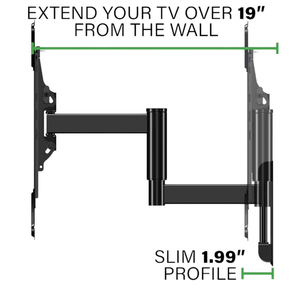 Restored Sanus Decora Full-Motion TV Wall Mount for 26"-65" TVs, Perfect for mounting your TV in the corner, Safety-tested, UL-listed - DMF219-B1 (Refurbished)
