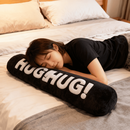 ShadeMart Sand Cylinder Body Pillow for Full-Length Support, 37.4-inch Round Bolster with Detachable Cover for Side Sleepers