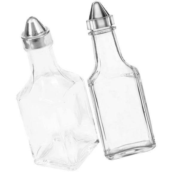 STRANDCHIC Elegant Kitchen Oil Vinegar Dispensing Bottle 2Pcs Glass Storing Oil Keeping Fresh