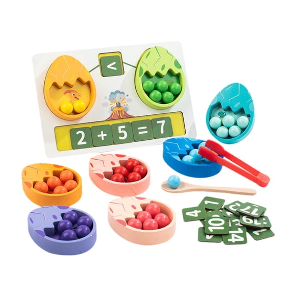 Juego de Dinosaurio Huevos Mejora Coordinación Manual Juego de Perlas Material para Ordenar Colores Manipulativo Matemático Diversión Creativa