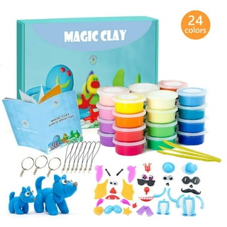 Creative Kids Air Dry Clay Modeling Crafts Kit for Children - Super Light Nontoxic - 30 Vibrant Colors & 3 Clay Tools - Stem