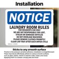 thumbnail image 3 of (2 Pack) Laundry Room Rules For Residents Use Only OSHA Notice Sign, 3 of 7