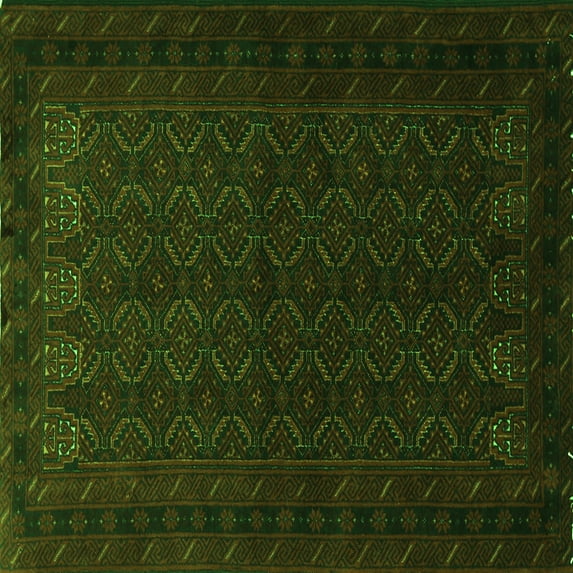 Ahgly Company Indoor Square Persian Green Traditional Area Rugs, 3' Square