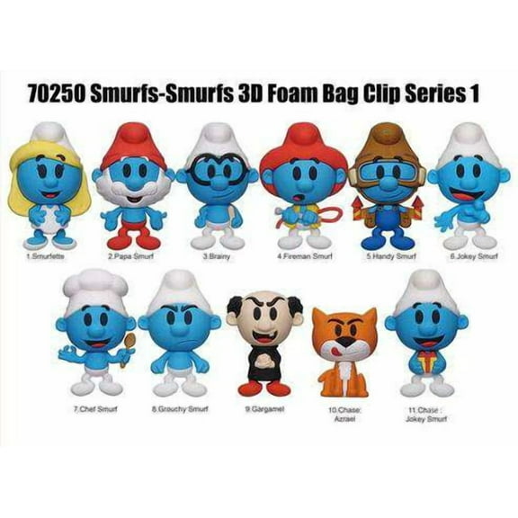 3D Figural Bag Clip Smurfs Series 1 Mystery Pack (1 RANDOM Figure)