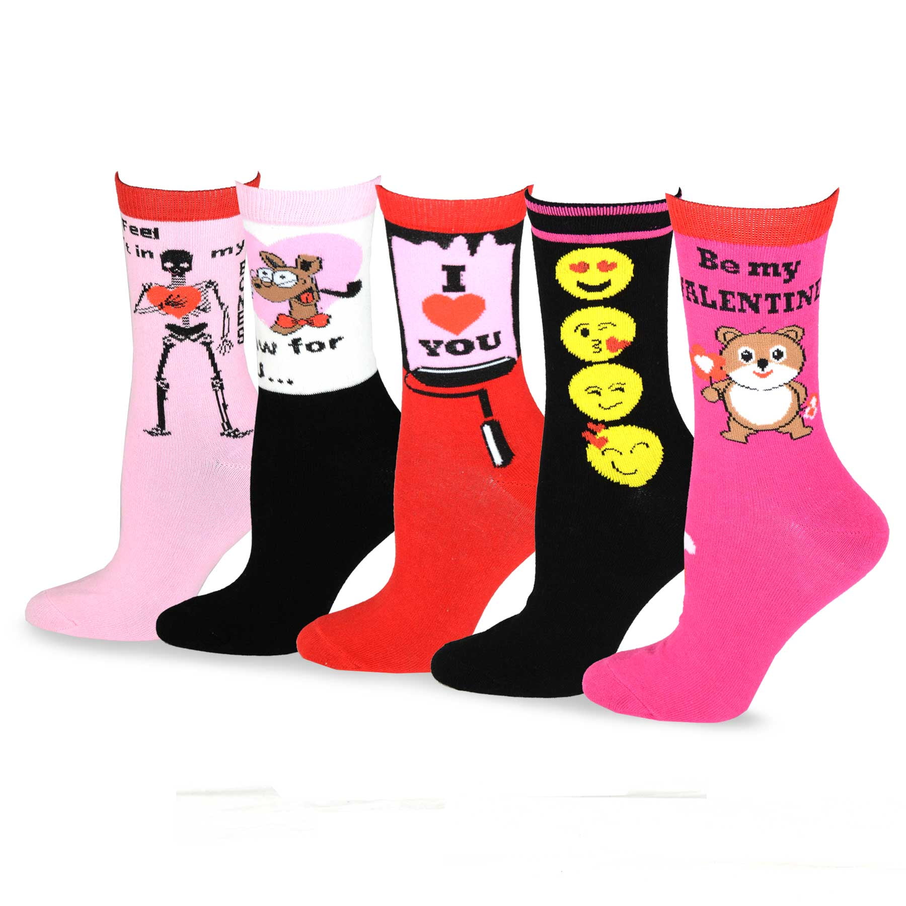 TeeHee Socks TeeHee Valentine's Day Love Women's Crew Socks 5Pack