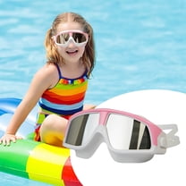 CxhicLuv Wide-View Swim Goggles, 6.3×2.4 Inch, Anti-Fog, Leakproof, UV-Protected, Perfect for Swimming Pools, Open Water, ABS PC & Adjustable Strap, Suitable for Adults, Youth, White