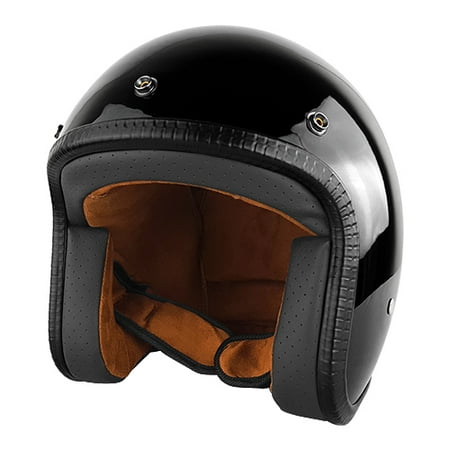 Half Face Black Three Quarter Motorcycle Helmet (Best Three Quarter Helmet)