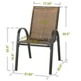thumbnail image 5 of Nuu Garden Set of 4 Patio Dining Chairs, Outdoor Stackable Chairs for All Weather, Breathable Textilene Outdoor Armchair Set, Brown, 5 of 10