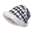 thumbnail image 2 of Tdoqot Winter Hats for Women- Fleece Plaid Soft Warm Bucket hats White, 2 of 4