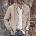 thumbnail image 1 of 2023 Chaqueta de manga larga para hombre, traje pequeño de algodón y lino, holgado y sencillo, 1 of 2