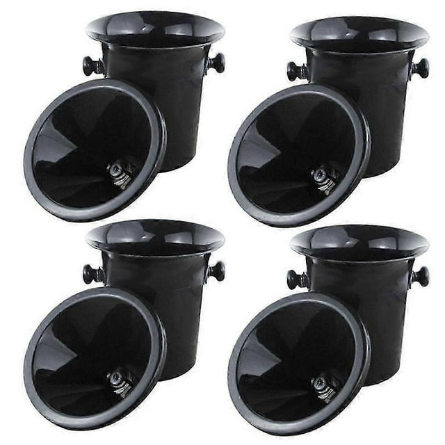 4X Wine Dump Black Plastic Wine Spittoon - Standard Size with Black Funnel Champagne Bucket