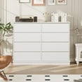thumbnail image 6 of IDEALHOUSE Dressers 8 Drawer Wide Chest for Bedroom, Closet Organizer and Storage Cabinet, Modern Wood Dresser for Hallway, Living Room, White, 6 of 7