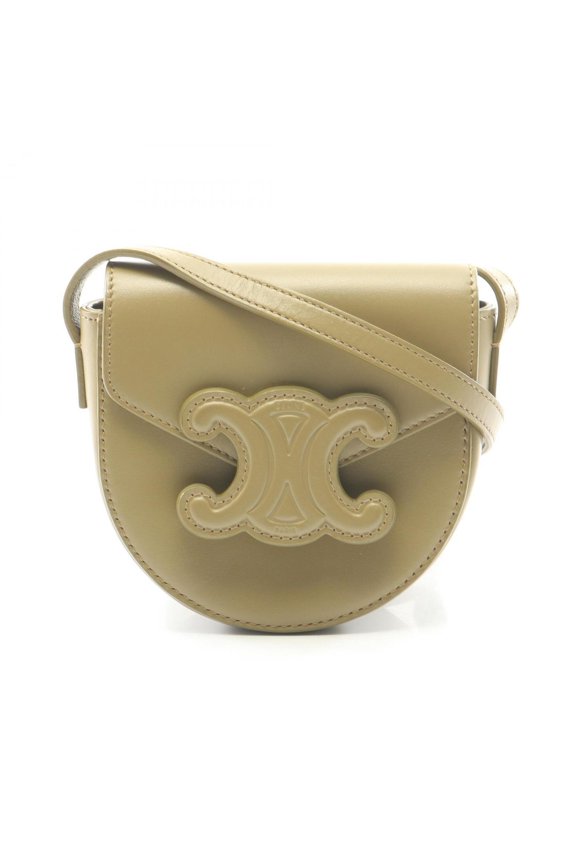Pre-Owned Celine Mini Buzas Cuire Triomphe Shoulder Bag/Handbag, Leather, Women's, Khaki