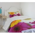 thumbnail image 4 of Ambesonne Flower Quilted Bedspread Set 2 Pcs, Luck Colorful, Twin Size, Multicolor, 4 of 6
