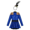 thumbnail image 4 of Linjinx Kids Girls Long Sleeve Dance Leotard Dress with Steampunk Hat for Festival Blue 8, 4 of 7